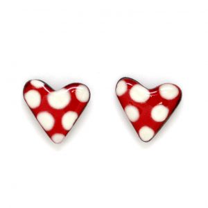 Corazón lunares botón